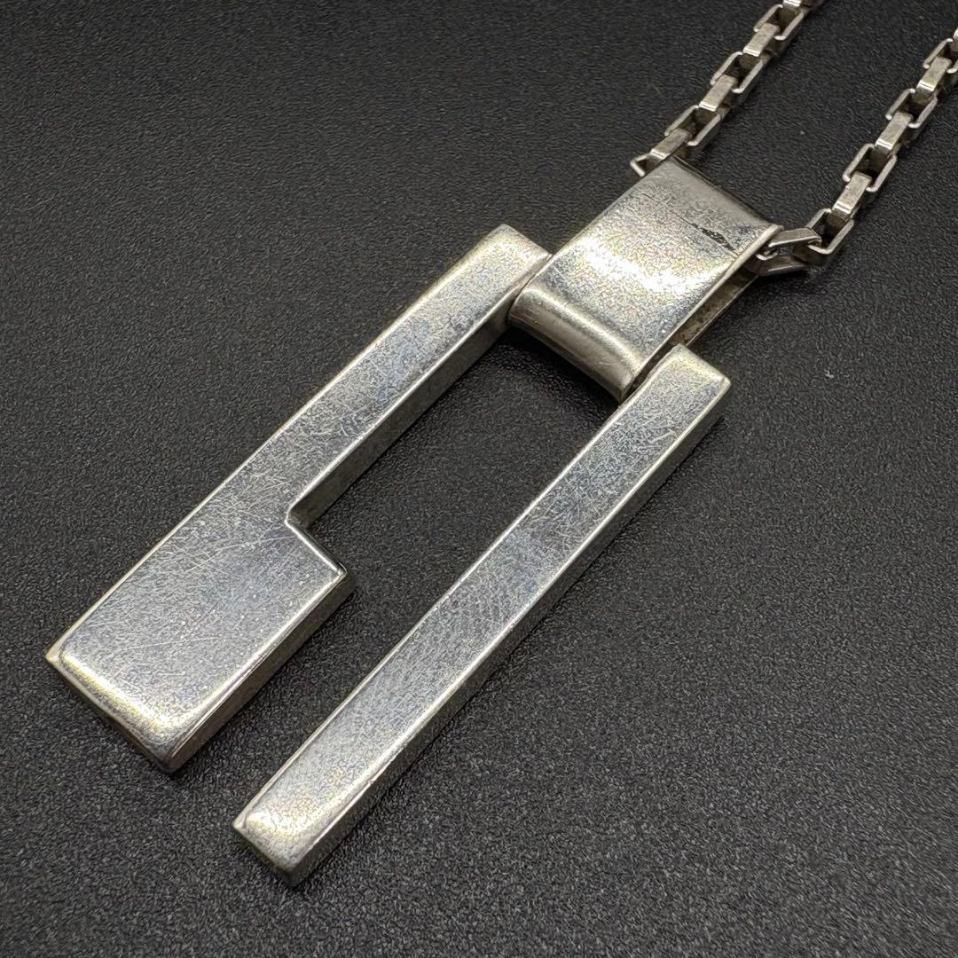 【美品】GUCCI グッチ ネックレス Gロゴ プレート シルバー　830 GUCCI（グッチ） 《P5倍》グッチ ネックレス メンズ レディース