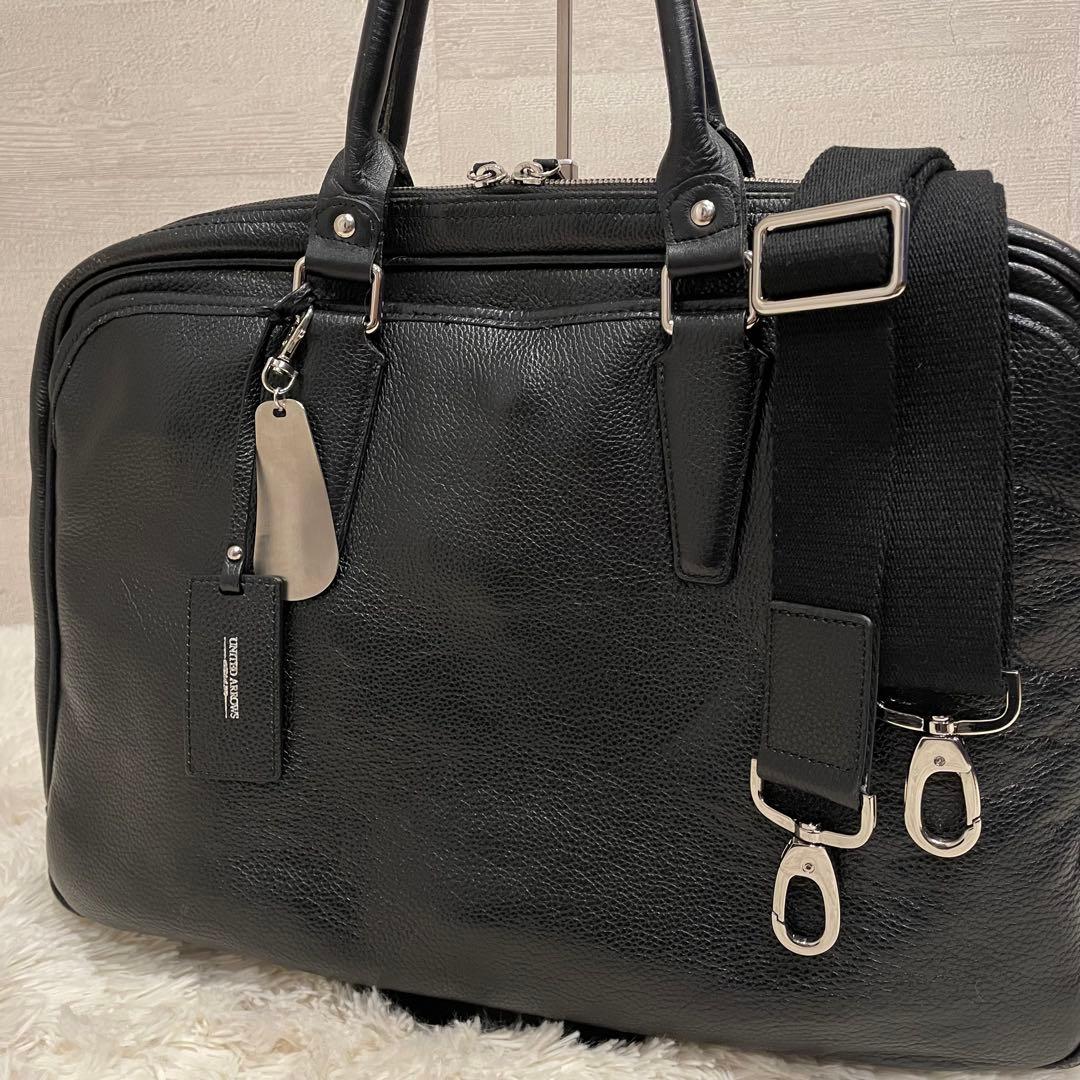 ユナイテッドアローズ 2way メンズ ビジネスバッグ ブラック チャーム付き