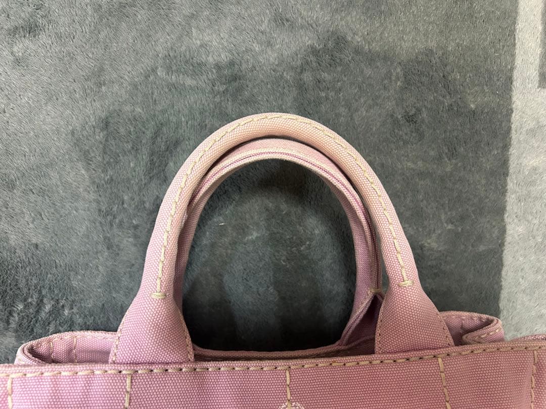 PRADA ピンク キャンバス ハンドバッグ