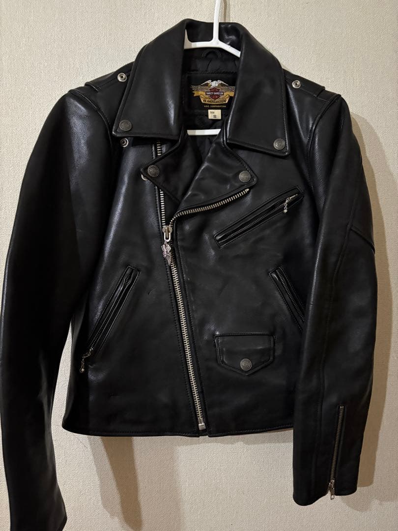 訳あり　ハーレーダビッドソン ダブル ライダースジャケット S