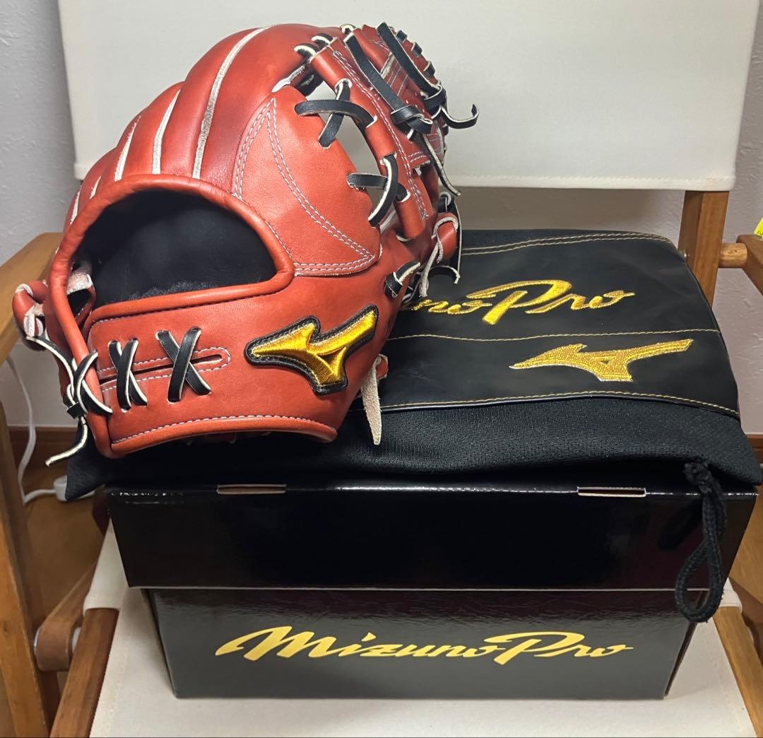 ミズノプロ　オーダー　硬式用グローブ　内野用　専用箱・袋付き