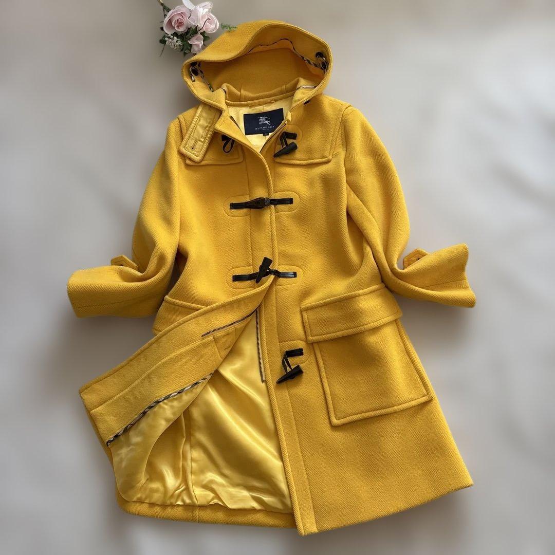 極美品 ✨バーバリー ダッフルコート 黄 38 トグルボタン　ノバチェック
