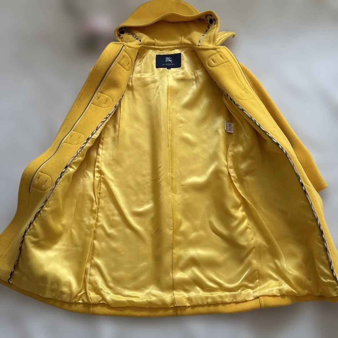 極美品 ✨バーバリー ダッフルコート 黄 38 トグルボタン ノバチェック