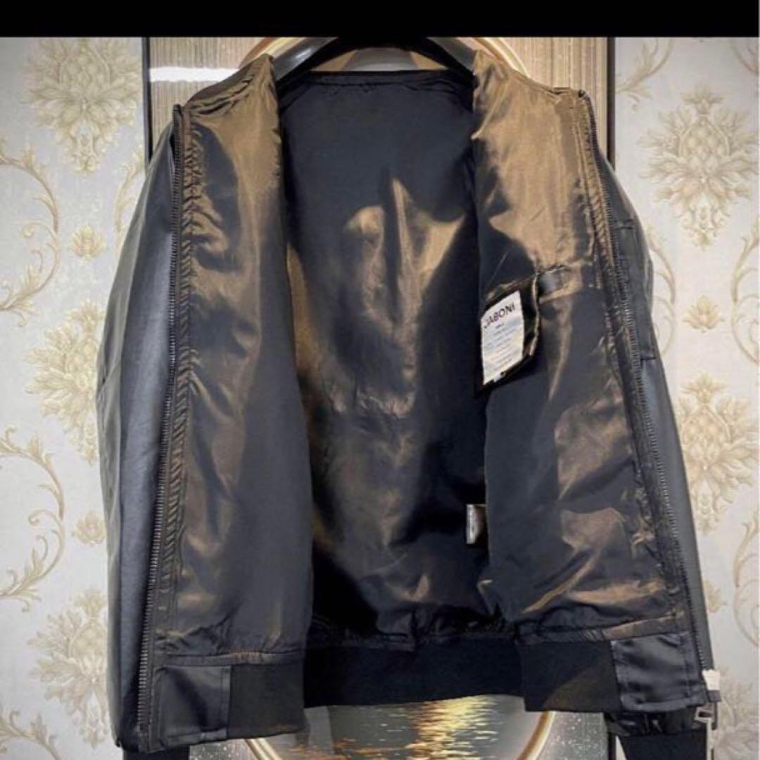 新品未使用✨】UABONI☆刺繍風神雷神☆レザージャケット☆MA-1☆L