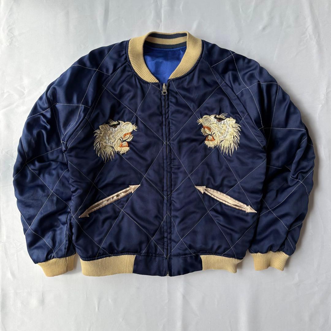 unknown ネイビー ホワイトタイガー ジャパン イーグル スカジャン