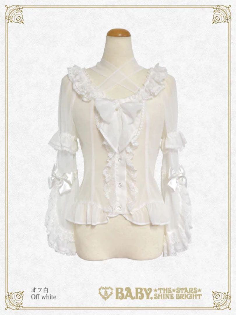 ベイビーザスターズ　シフォンプリンセスドレスブラウス オフ白 シェリルレーシィブラウス – BABY, THE STARS SHINE BRIGHT