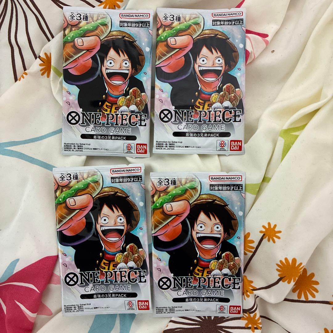 ワンピースカードゲーム　最強の3兄弟 PACK プロモ ルフィ　4パック ワンピースカードゲーム 最強の3兄弟パック 未開封 プロモ｜Yahoo