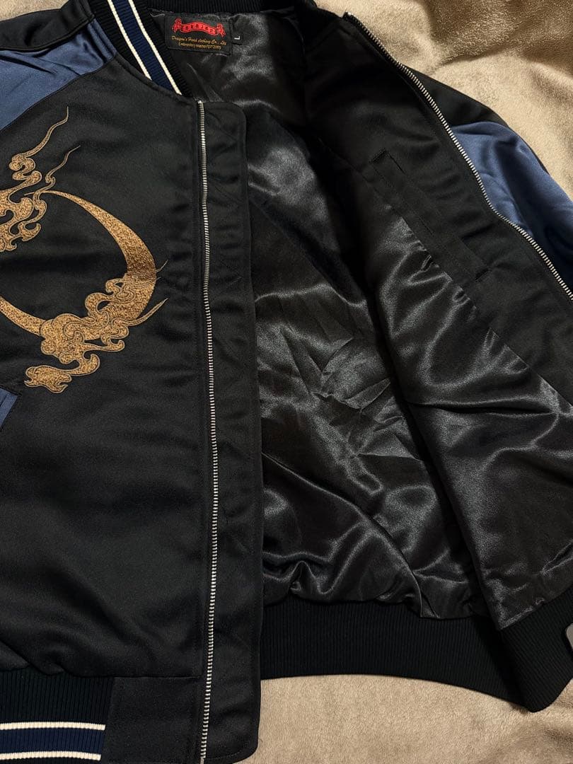 未使用 SKAJAN ライオン 限定 スカジャン unisex 美品 navy - メルカリ