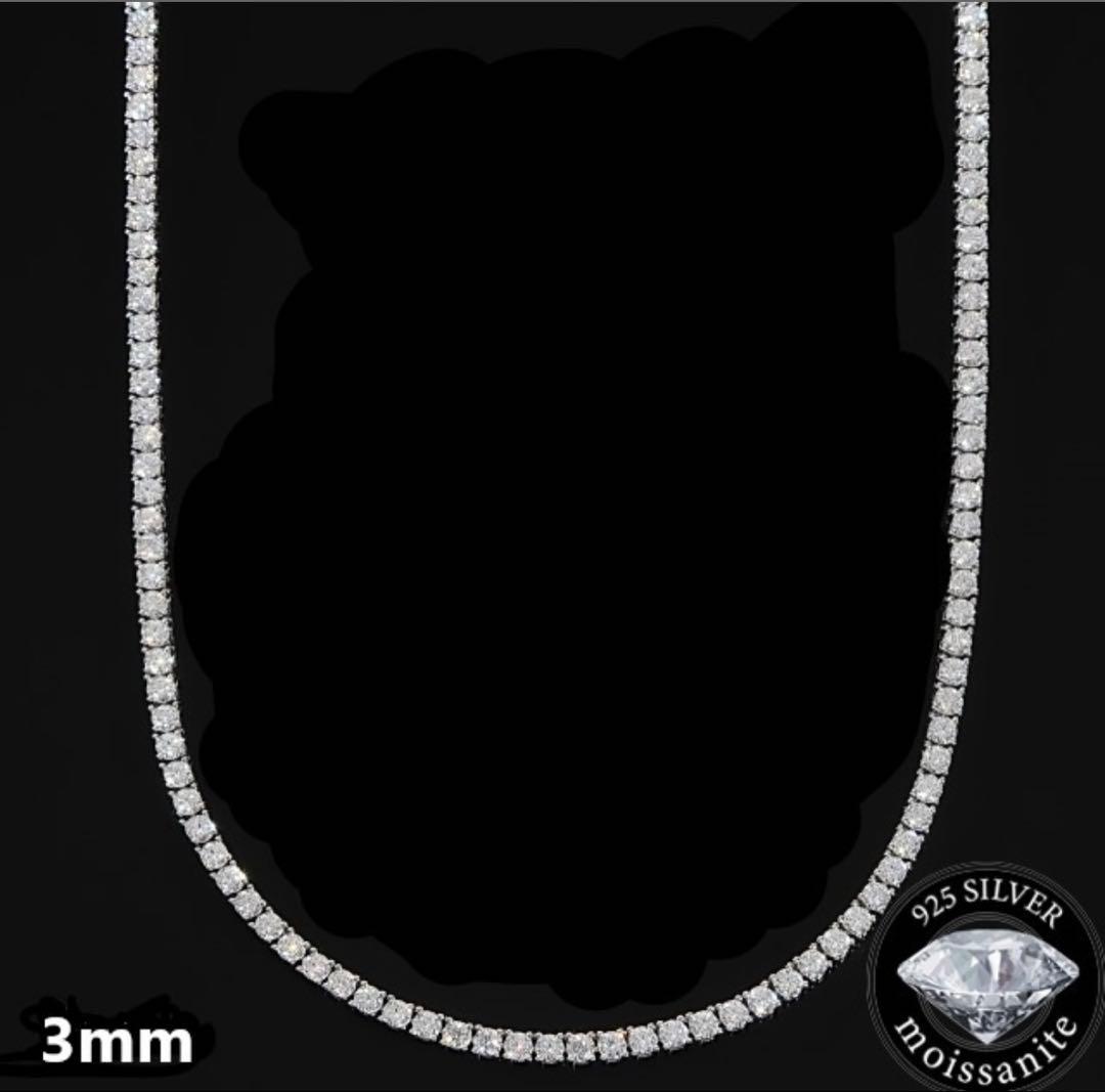 最終値下げモアサナイト テニスチェーンネックレス2mm