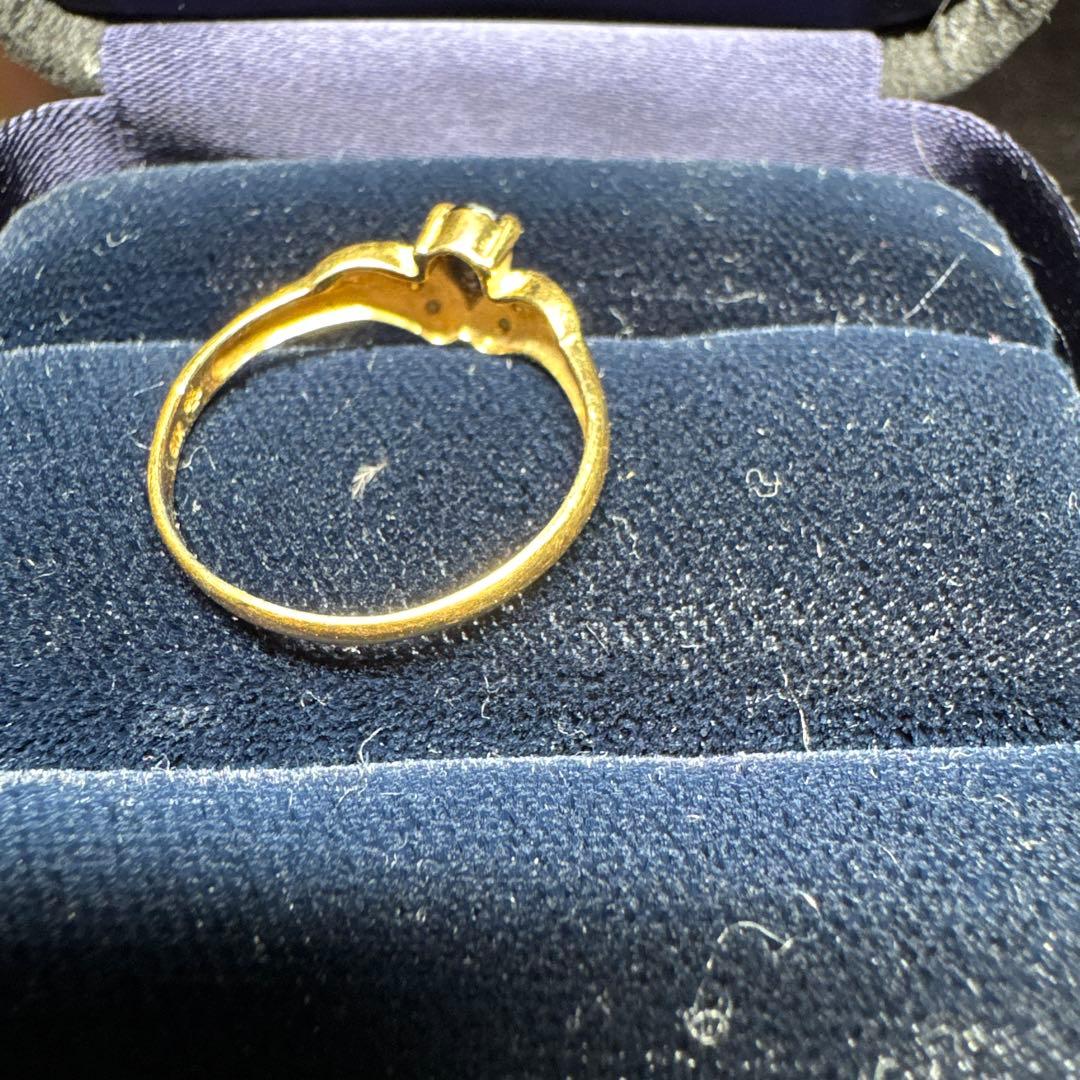 18金リング　ダイヤ(0.05ct) サファイア(0.47ct)2.2g 22号