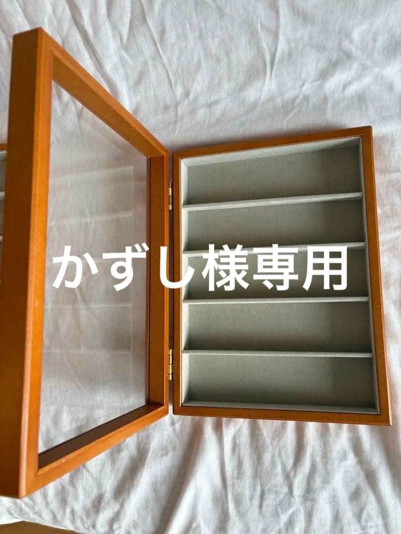 木製コレクションボックス ガラス蓋 メガネ用× 2、時計用× 1、合計3品￼