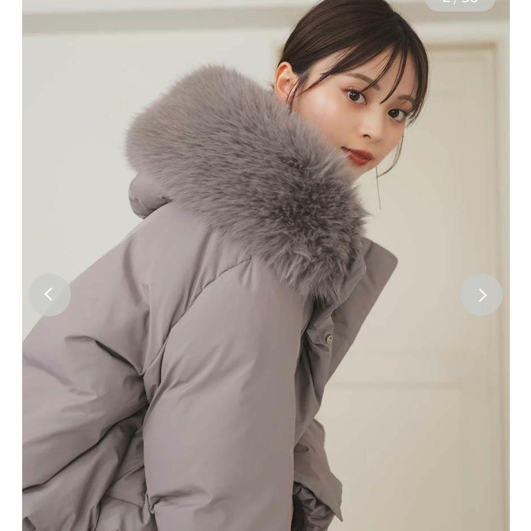 新品タグ付　西川フードファーショートダウン　グレー　SNIDEL