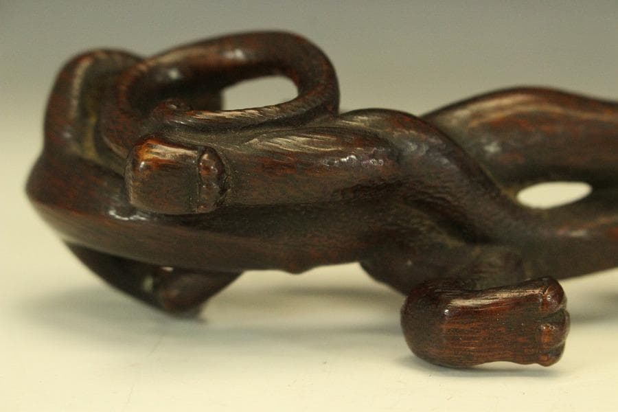 中国美術 竹根 刻 双龍 筆架 文房具(HA384) - メルカリ