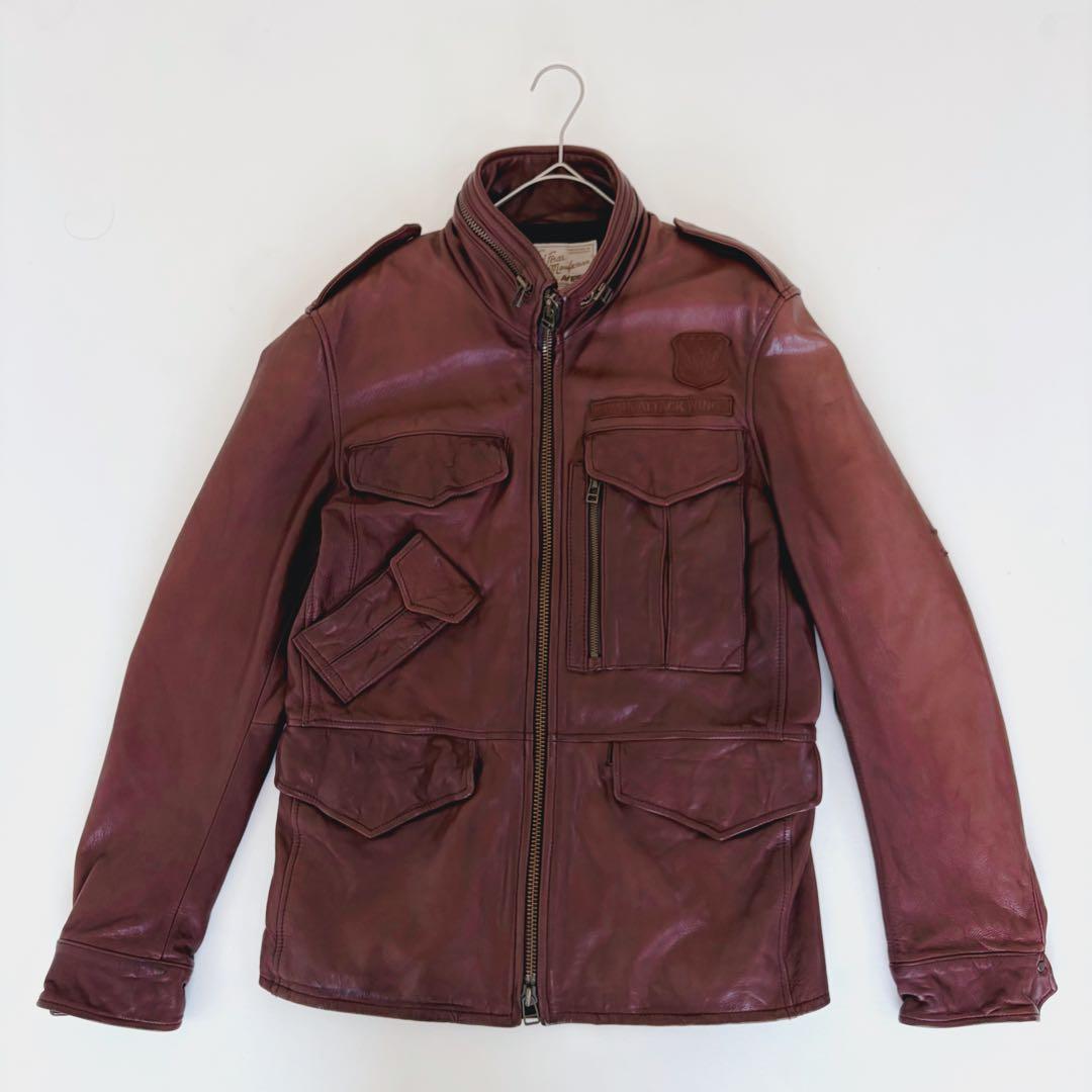 AVIREX アヴィレックス ラム レザー ジャケット Ｍ65 ミリタリー L