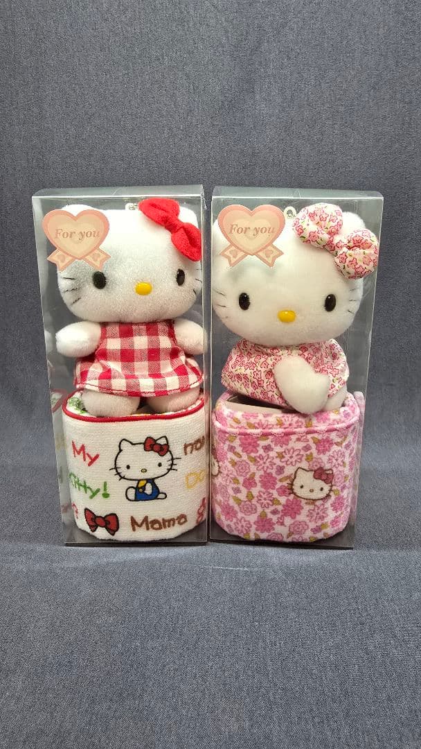 サンリオ ハローキティ プチタオル&マスコット ギンガムチェック 花柄