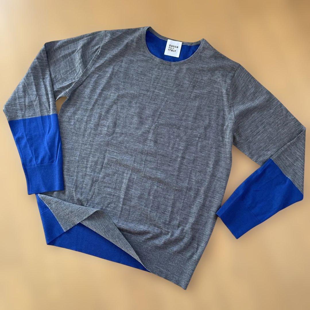 春も着れる美配色　ズッカ　イタリア製ニット　セーター ZUCCa（ズッカ） ニット セーター COTTON CASHMERE KNIT レディース