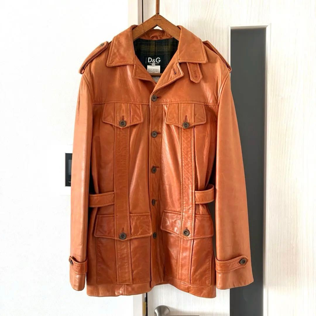 00s DOLCE & GABBANAレザージャケット 46 archive