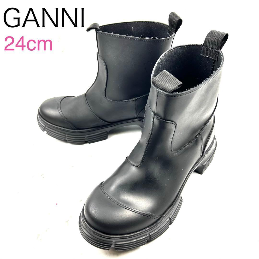 GANNI ガニー リサイクルラバー チェルシーブーツ ブラック 37 - メルカリ