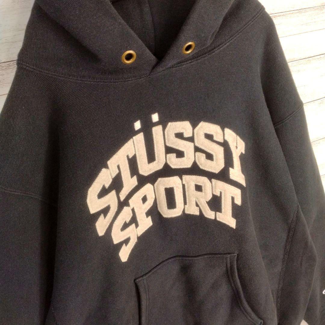コラボ希少品 stussy sport champion パーカー M リバース - メルカリ