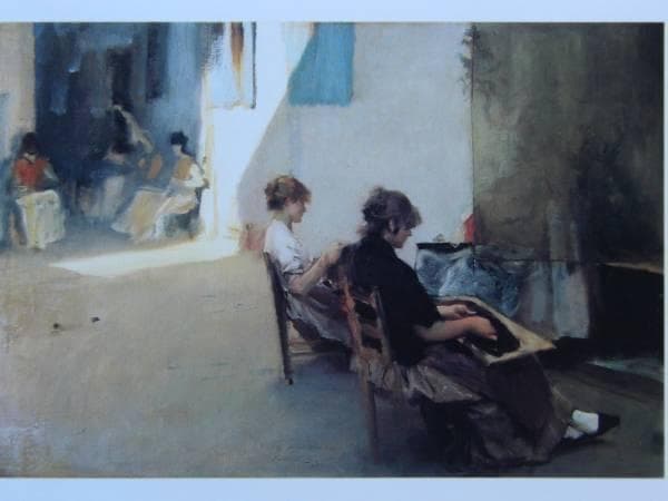 ジョン・シンガー・サージェント、ビーズを編む人、ヴェネチア、希少