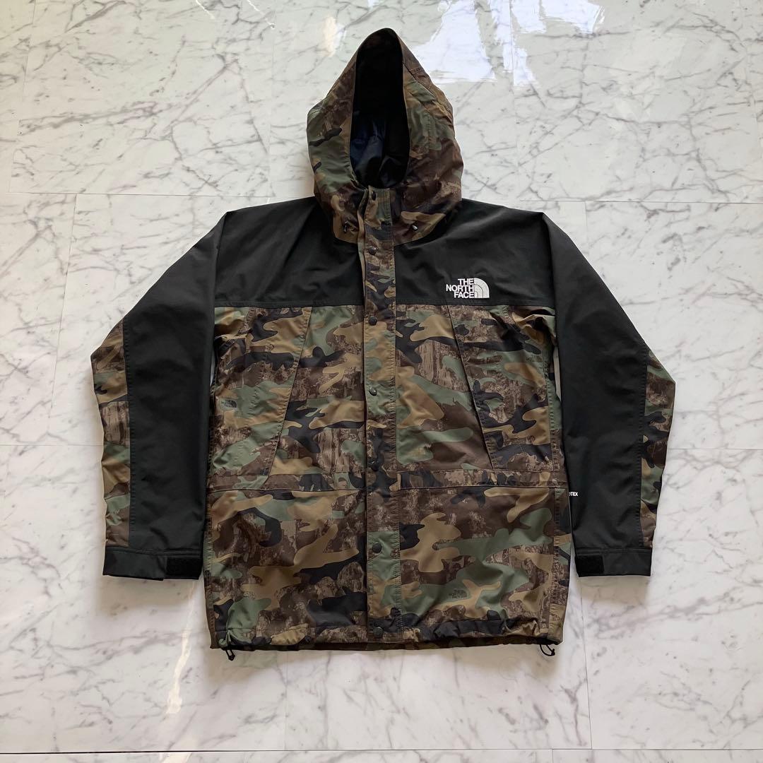 【極美品】THE NORTH FACE／GORE-TEX 迷彩カモ×ブラックXL