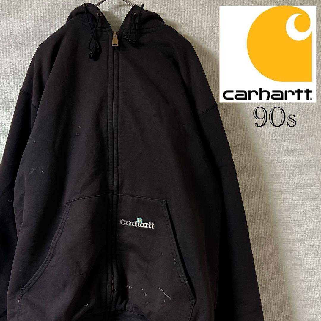 90s Carhartt（カーハート）ジップアップフーディ/ブラウン/US古着