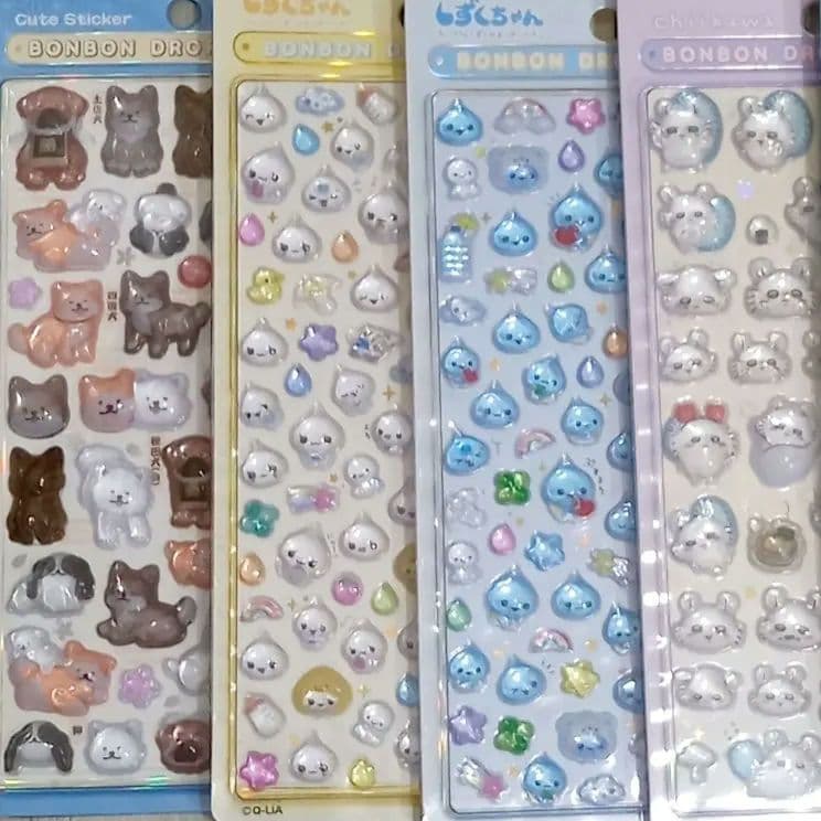 正規品 4種類セット ボンボンドロップシール 和柄 ちいかわ しずくちゃん ミニ