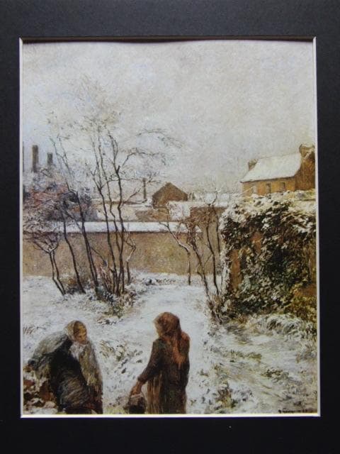 ゴーギャン、【カルセル街の雪】、希少な画集画、新品高級額 額装付