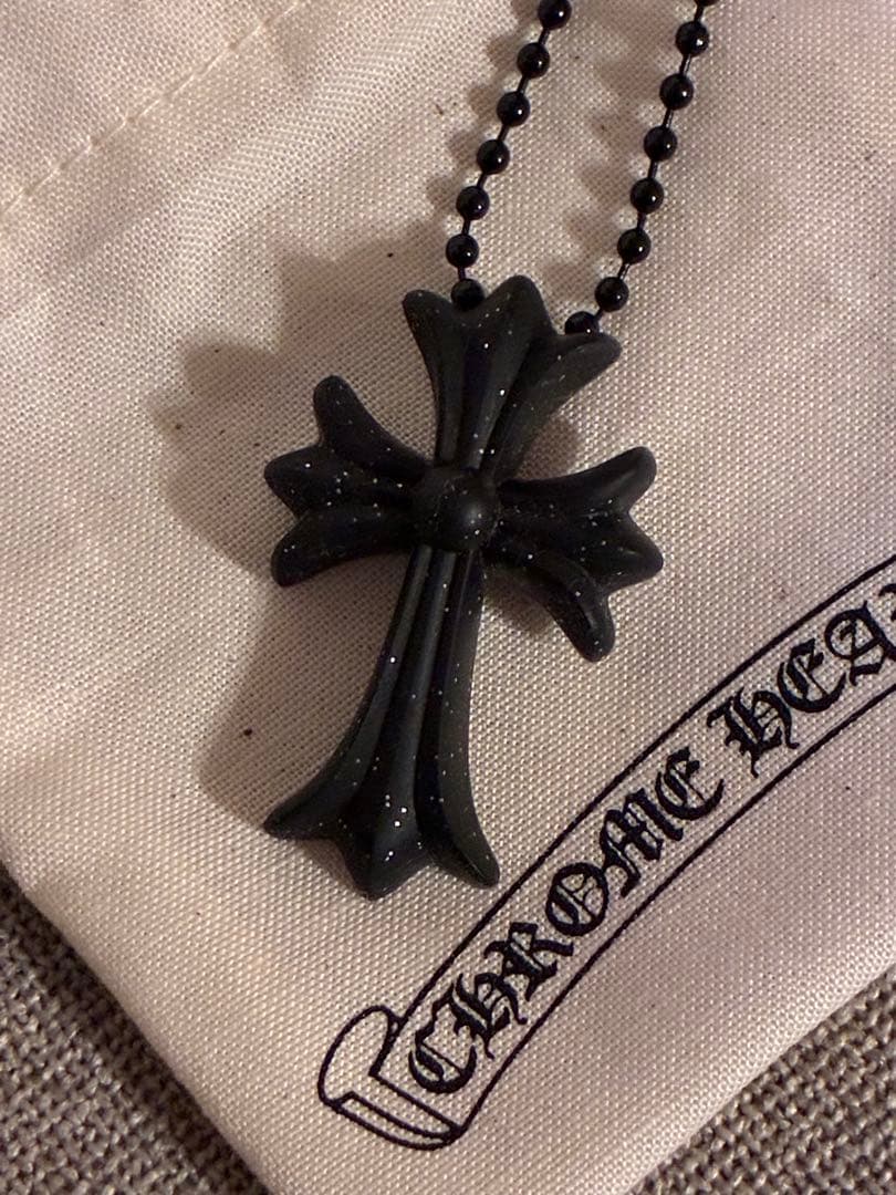 CHROME HEARTS クロス ラバー ネックレス ブラック クロムハーツ