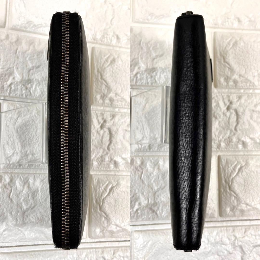 バーバリーブラックレーベル 長財布 オーガナイザー レザー ブラック