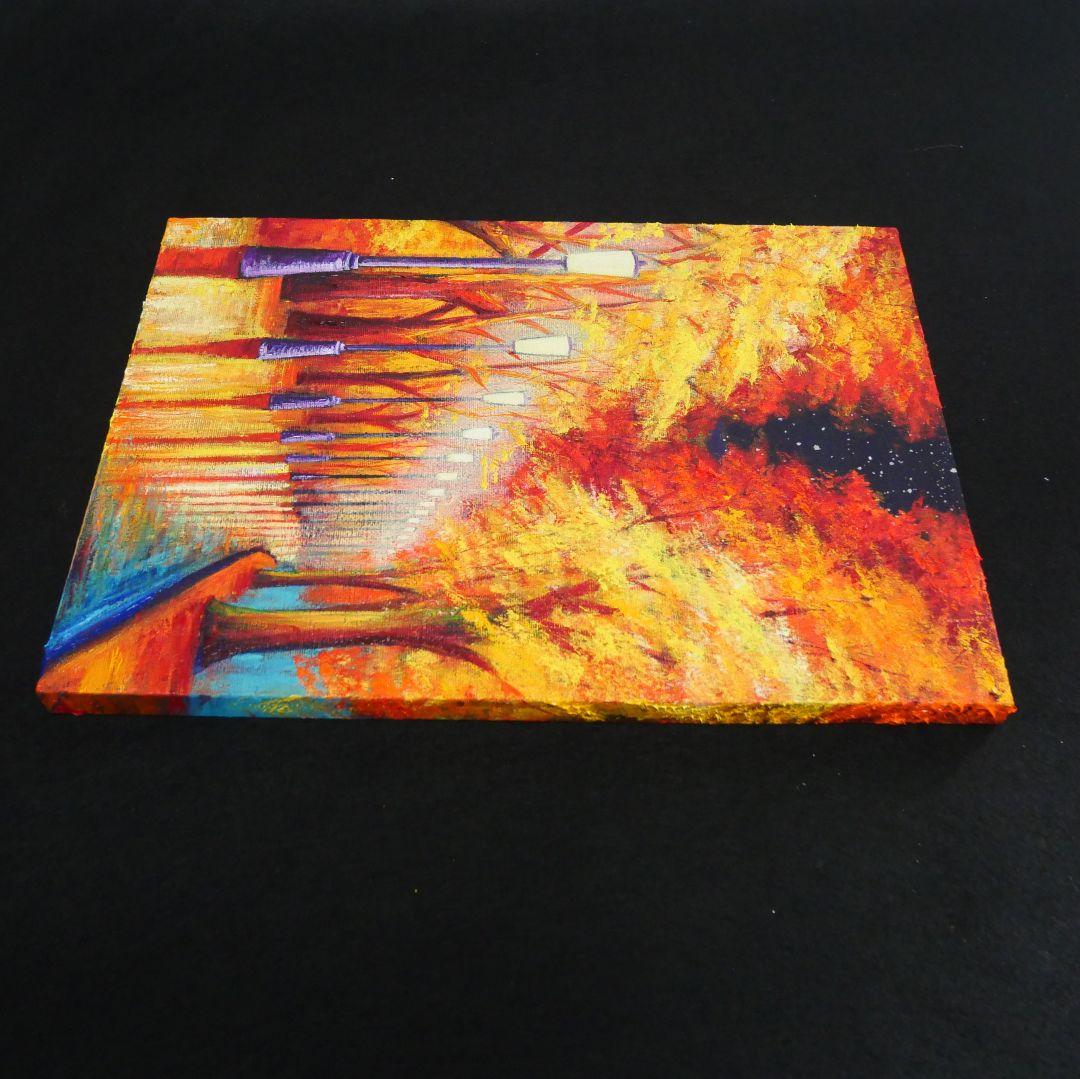 油絵 油彩 油彩画 絵 絵画【夜の秋】 - メルカリ