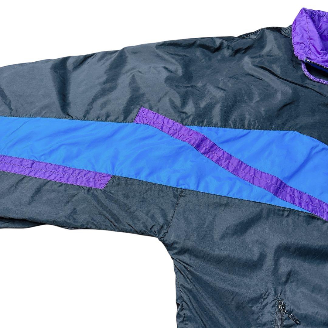 90s NIKE 銀タグ ナイロンジャケット パープル ブルー ヴィンテージ