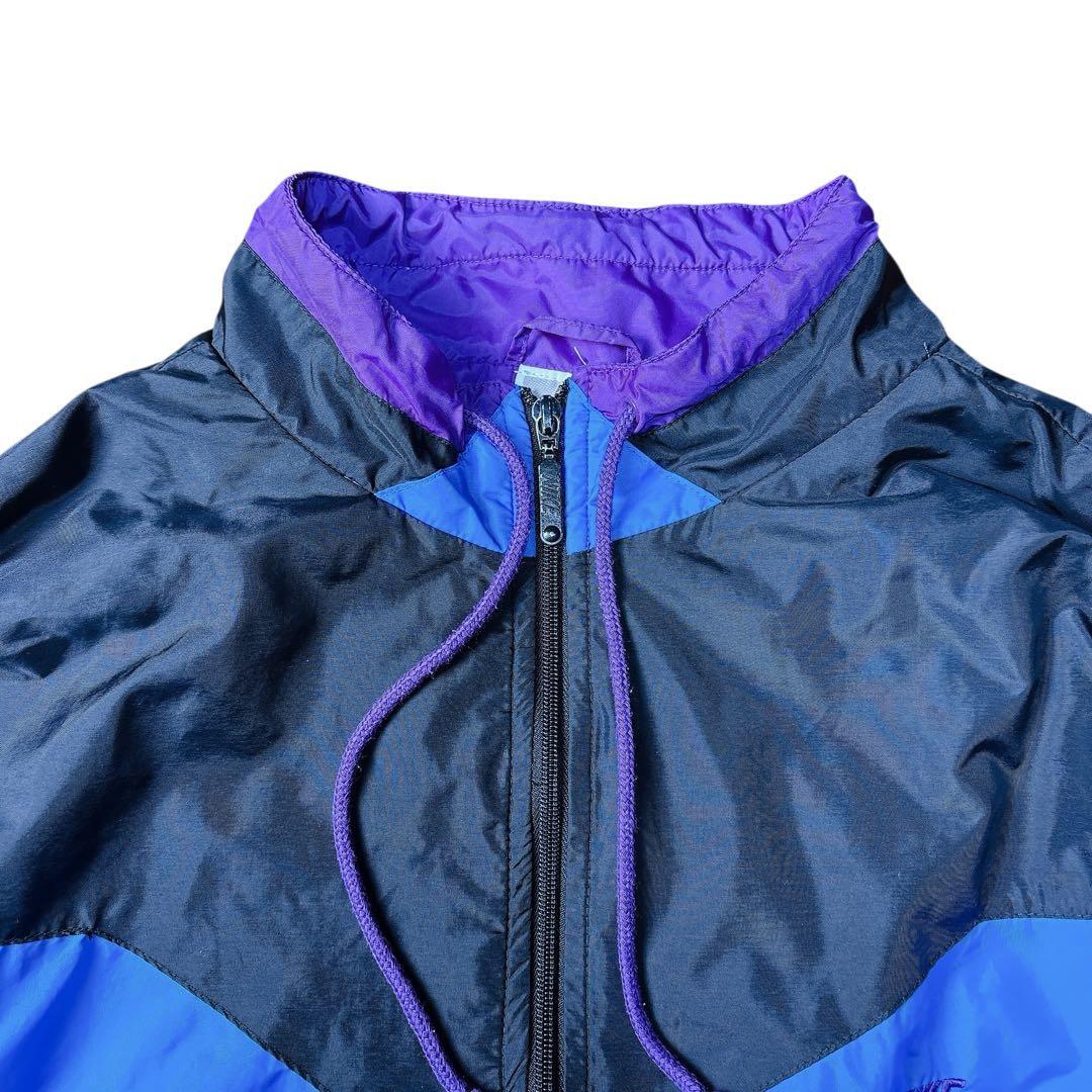 90s NIKE 銀タグ ナイロンジャケット パープル ブルー ヴィンテージ