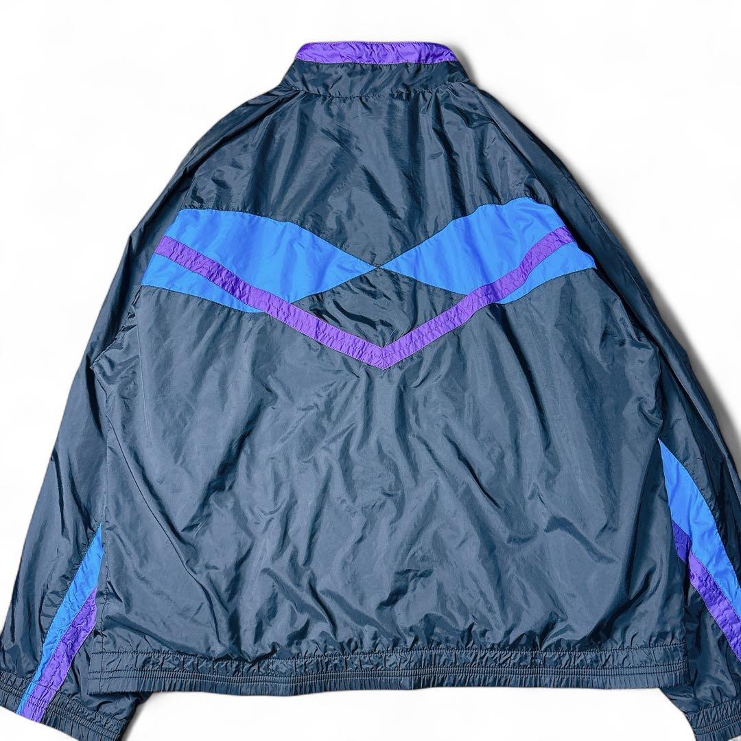 90s NIKE 銀タグ ナイロンジャケット パープル ブルー ヴィンテージ