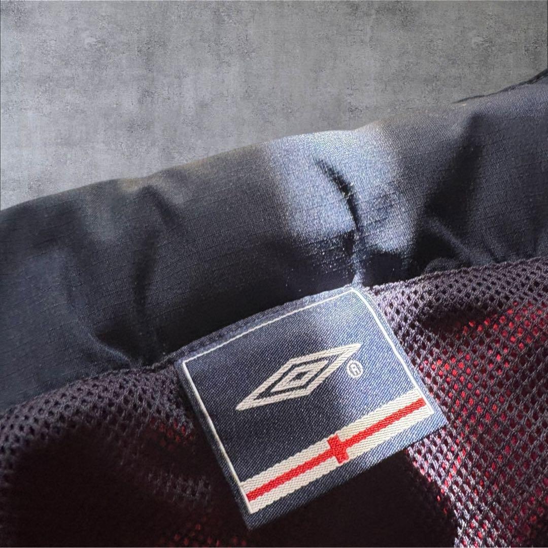 O22】UMBRO×イングランド代表刺繍ナイロンジャケットLネイビー×赤×白
