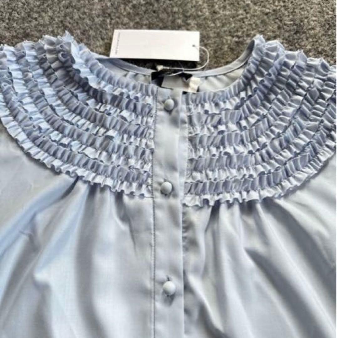 ✨新品❤️✨SONO ウォッシャブル ちびフリル 長袖 ブラウス ライト