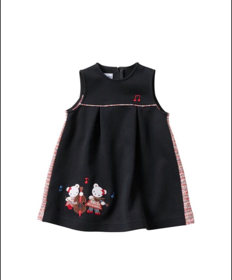 ファミリア　ワンピース　80cm ツイード　黒　2024