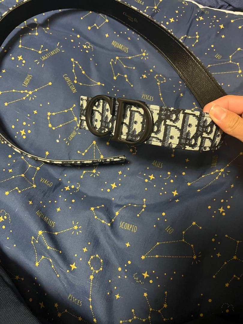らいさん専用 Dior ロゴ入りレザーベルト 100