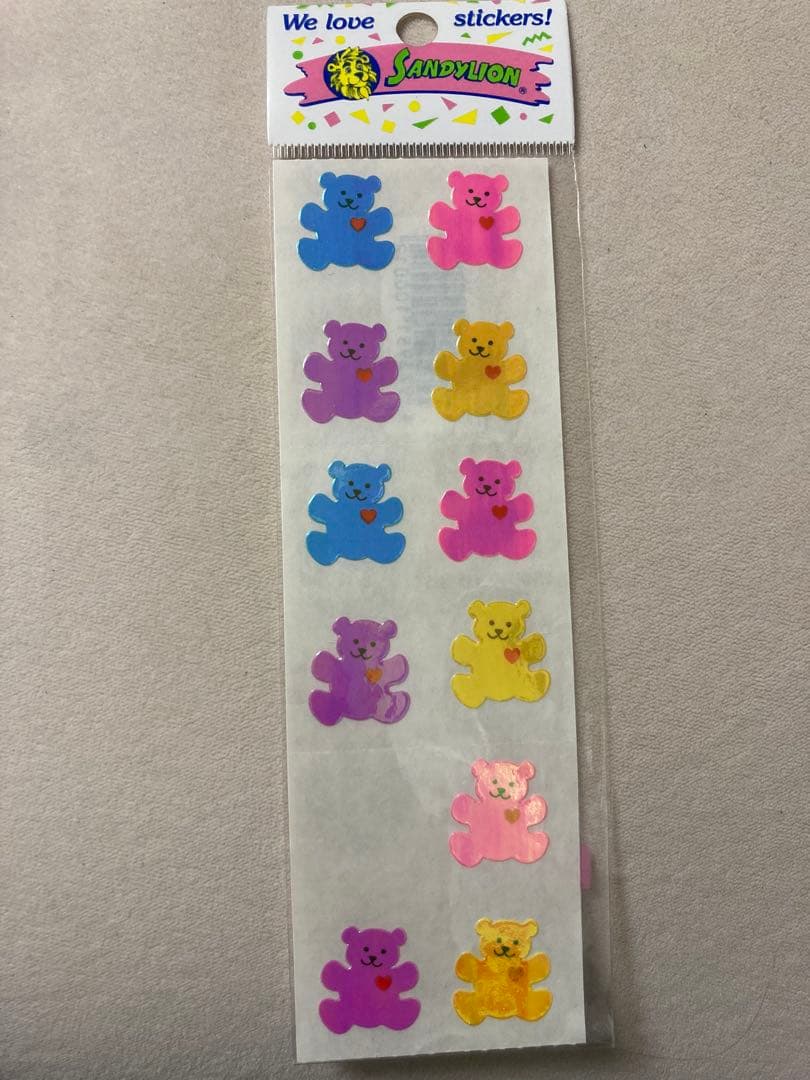 サンディライオン　くま　オーロラ　キラキラシール　超美品 サンディライオン キラキラオーロラシール 2セット 昭和レトロ 廃盤