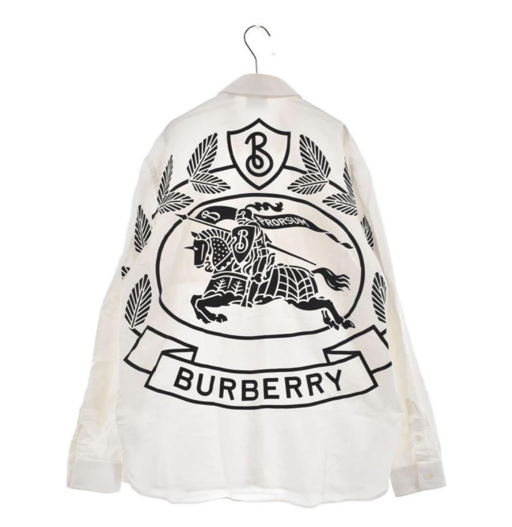 【今だけ値下げ】BURBERRY ロゴプリント長袖シャツ ホワイト