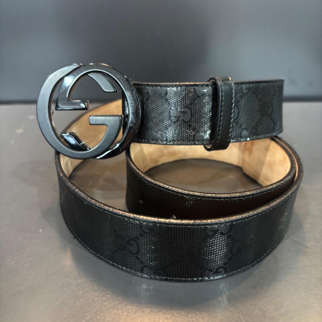 GUCCI GGインプリメベルト 高級 GUCCI グッチ インターロッキングG GGインプリメ レザー ベルト