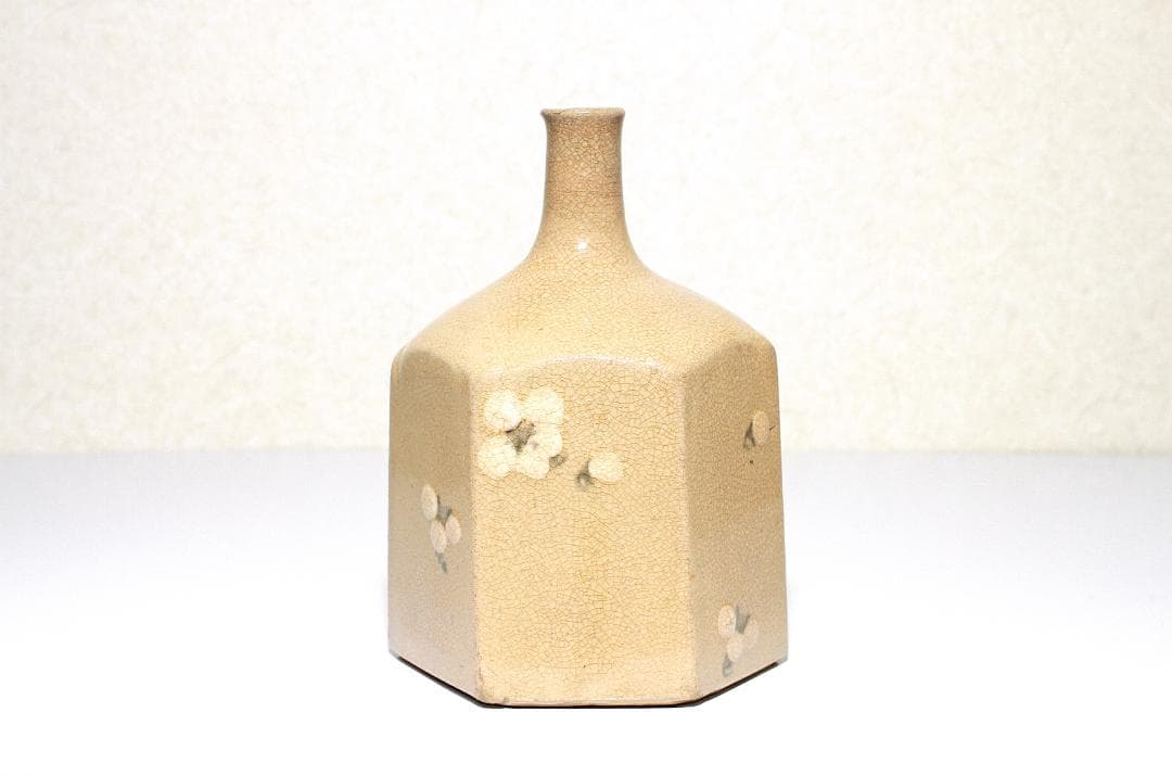 江戸時代 八代焼 桜文象嵌 徳利