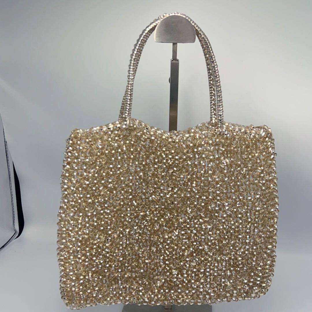 アンテプリマ✨ワイヤーバッグ スクエア ミディアム シルバー×ゴールド