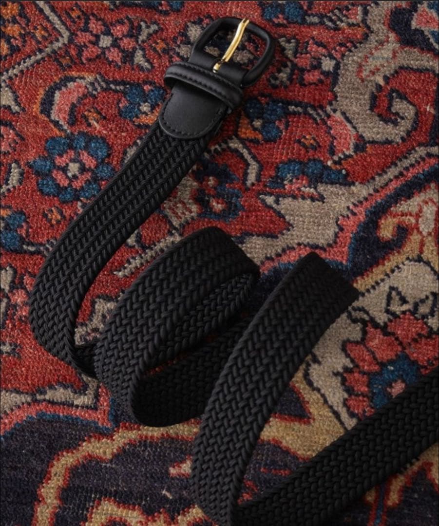 【美品】beamsF 別注　Anderson's / ラバー メッシュ ベルト