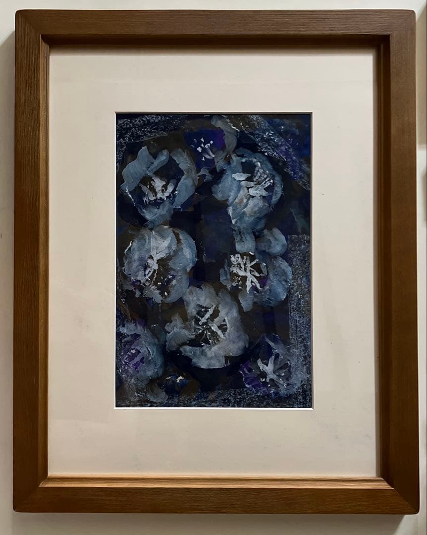 安藤玉子　青い花　原画