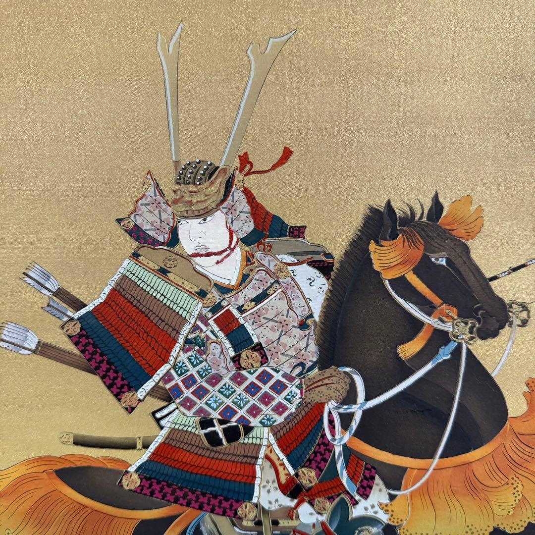 K85 山田邦人 「武者図」 掛軸 日本画 絹本 共箱 - メルカリ
