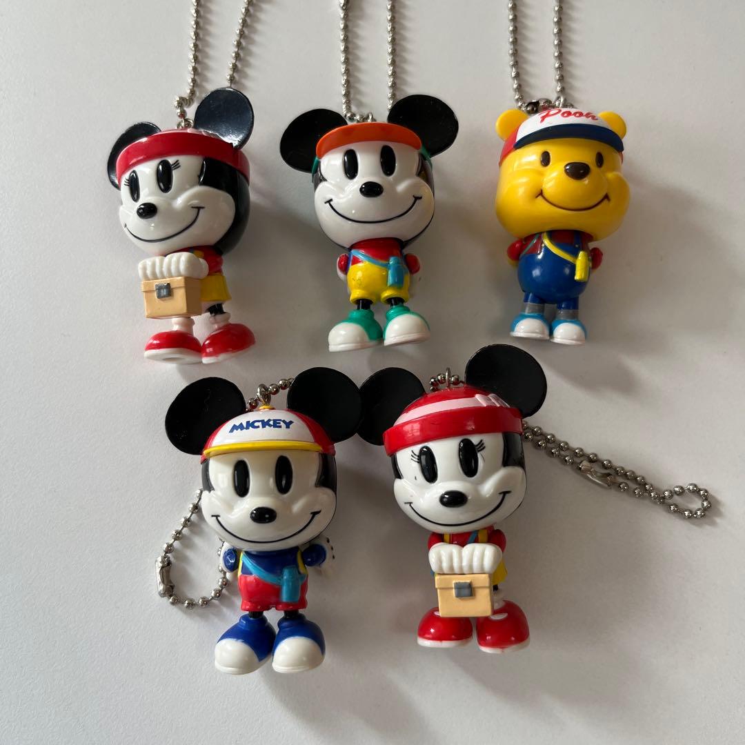 レトロ ディズニー ミッキー ミニー プーさん フィギュア キーホルダー