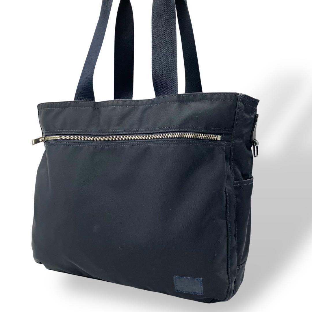 良品 1986 PORTER LIFT トートバッグ ナイロン レザー A4 紺