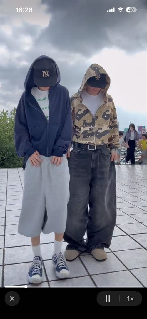 Belvetベルベットネイビー ジップアップフード付きパーカー