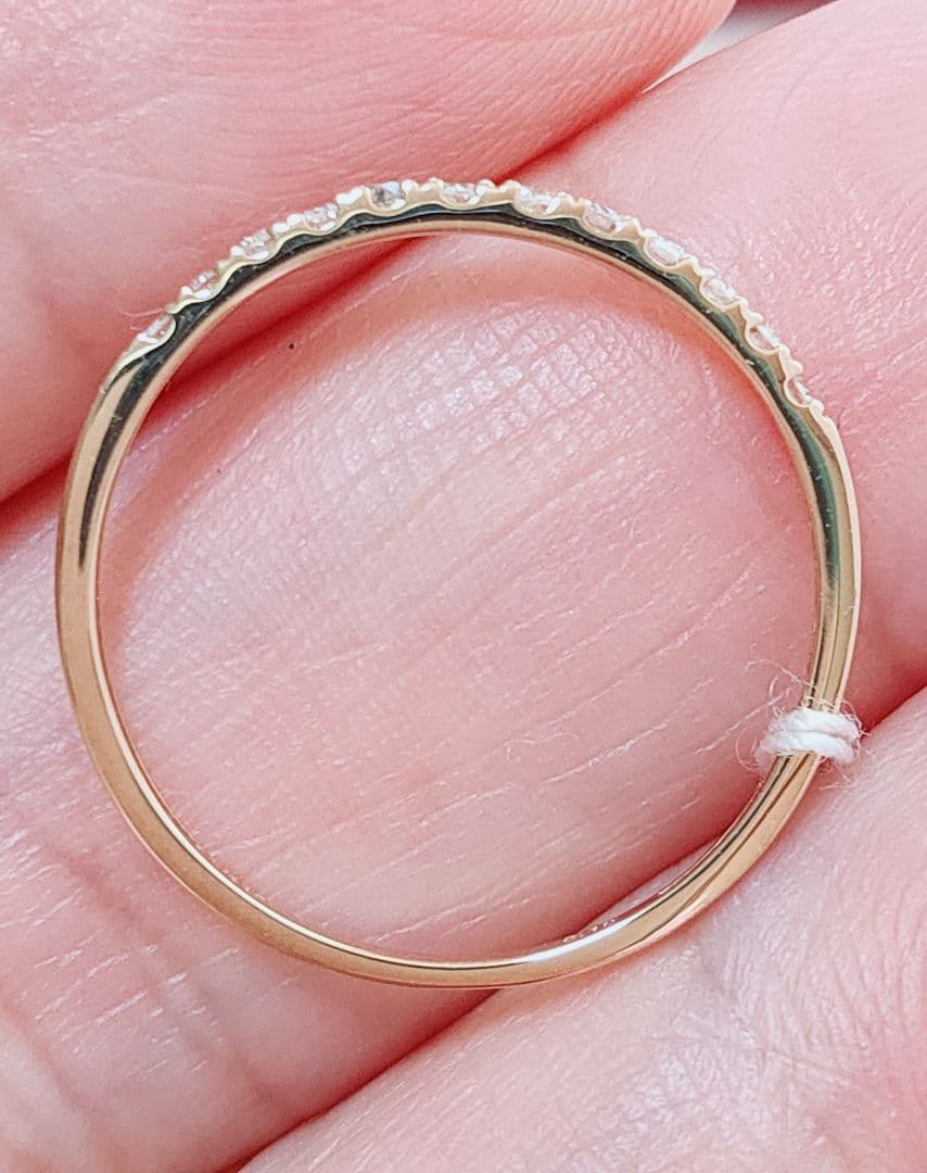 新入荷 未使用 k18PG ダイヤモンド 0.10ct エタニティ リング